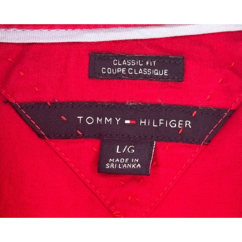 Tommy Hilfiger Red Button Classic Fit Long Sleeve Large Shirt - Picture 3 of 4